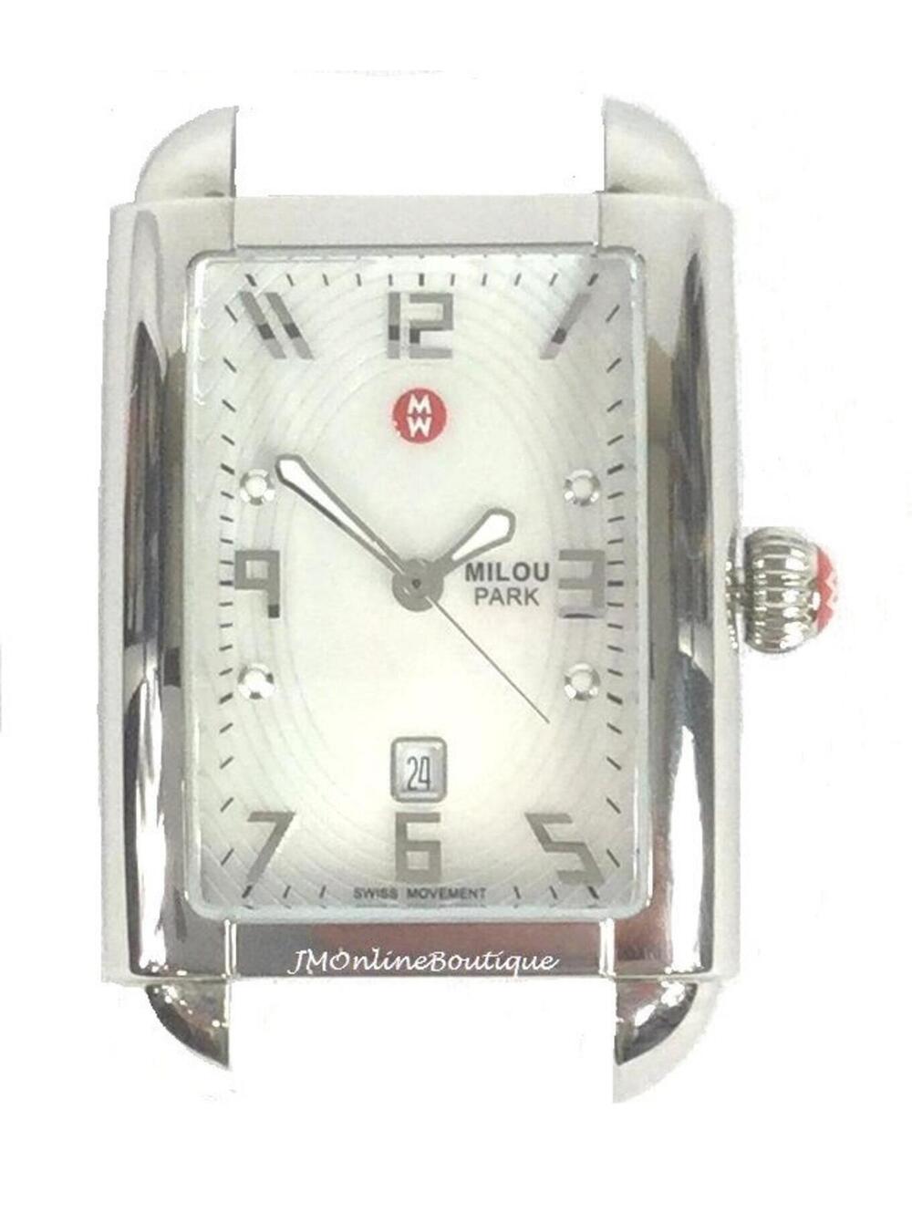 Michele MW15C00A0025 Rectangle Milou Silver Tone MOP Texture Dial Watch Head